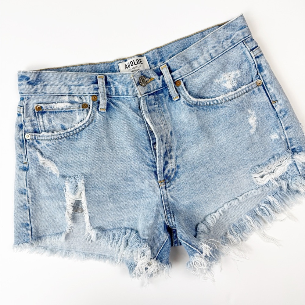 AGOLDE Parker Vintage Cute Distressed Denim Shorts Size 28
